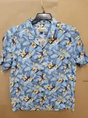Patagonia Men's Pataloha Palila Hawaiin Button Up Shirt Dolomite Blue Sz L
