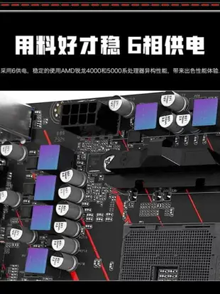 精粵AM4主板B350全新M.2臺式機AMD銳龍1/2/3代DDR4 A320M電腦A520