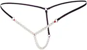 [WODAMOYUAN] Sexy Underwear Pearl Thong Women Thongs and Strings Pearl Lingerie Crotchless PantiesThong Ladies