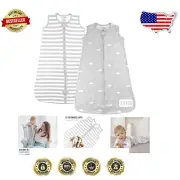 Safe & Cozy Baby Sleep Sack 1.0 TOG - Organic Cotton 2-Pack for Unisex Infants