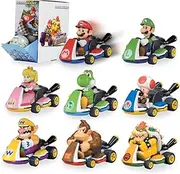 TOMY Mario Kart Pull Back Racers – Nintendo Mario Toys including Mario, Luigi, Wario, Princess Peach, Bowser, Toad, and Yoshi - Collectible Pull Back Cars - 9 Count - Girls and Boys Toys Ages 5 and Up