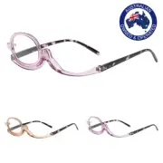 Make Up Womens Magnifying Eyeglasses Flip Light Foldable Reading Glasses