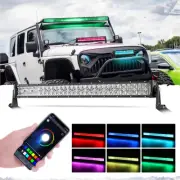 AUXBEAM 32"Inch RGB LED Work Light Bar Spot Flood Combo Strobe Driving Lamp 30"