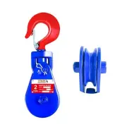 2 Ton Snatch Block with Swivel Hook, 3" Sheave for 3/8" Wire Rope - Heavy-Dut...