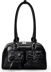[Juoxeepy] Ita Bag Cute Bow Purse Aesthetic Japanese Shoulder Bag Faux Leather Tote Bag Y2k Red Handbag Purse