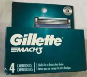 Gillette Mach3 Razor Blade Refill Cartridges for Men, 4 Count NEW
