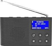 K3 Portable Radio, DAB/DAB+ Digital, FM Radio, Bluetooth, MP3 Player, Rechargeable Battery & USB Charging, 12 Hours Playback, 40 Presets, Dual Alarm, 5W Speaker, with Headphones, Compact