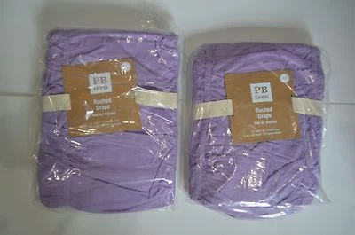 Pottery Barn Teen Ruched Sheer Tie Top Drapes Panels Curtains 84" Purple #245