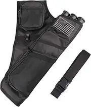 Krayney 3-Tubes Hip Quiver Waist Hanged Camouflage Arrow Archery Carry Bag with Pockets Adjustable Belt