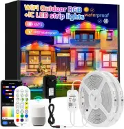 16M WiFi+ Bluetooth Compatible RGB+IC Outdoor Led Strip Lights Waterproof