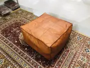 Wonderful Classic Handcraft Style Unstuffe Moroccan Leather Boho Ottoman Pouffe