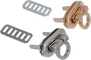 Sewroro 2pcs Metal Locks for Handbags Bag Locks Purse Locks Lock Clutch Light Golden Silver Fashion Design Zinc Alloy Material