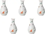 Set of 5 Akae Tsuyu Grass Tokuri (Small) [6.7 x 12.8 cm (160cc)] | Tokuri Setomonohonpo