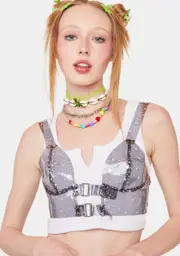 Night Chasing Starlight Vinyl Bustier