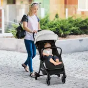 CostwayFolding Infant Stoller with Adjustable Canopy for 0-3 Years Old-Gray