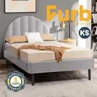 Furb King Single Bed Frame Boucle Fabric Bed Base Mattress Bedroom Furniture