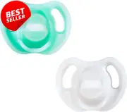 Ultra-Light Soothers, 0-6 Months, 2 Pack Piece Silicone, BPA Free Soothers