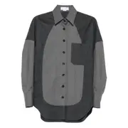 [Stella Mccartney] Stella Mccartney Panelled Button-up Shirt 38 IT GREY