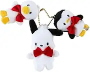 Sanrio Pochacco Finger Puppet Mascot Holder 35th Anniversary Red Ribbon Mascot Holder Pochacco Plush Holder Mascot Key Holder Mascot Key Chain 35th Anniversary Birthday Birthday Yubinyo Finger Puppet