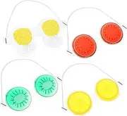 Baluue 4pcs Fruit Shape Sleep Eye Mask Decorative Eye Pads for Boys and Girls Light Blocking Portable Pvc Gel Ice Packs for Home Office