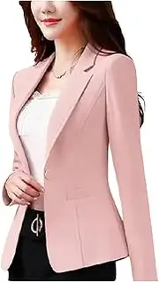 [Dawwoti] Women's Blazer,Casual Cropped Lightweight Slim Fit Business Blazers Suit for Spring