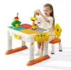 KUB Kids Activity Table Building Blocks Table and Chair Set Kids Play Table W...