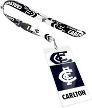AFL Lanyard & Clear Card Holder - Carlton Blues - Key Chain