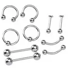 Stainless Steel Body Piercing Jewelry Eyebrow Tongue Bar Labret Lip Nose Ring`yk