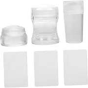 Healeved 3 Set Nail Art Silicone Stamp Set with Scrapers Perfect for Nails Women Girls