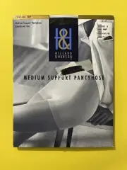 Hilliard Hanson Medium Support Pantyhose Navy Size B Control Top Reinforced Toe