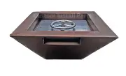 18" Square Copper Metal Fire Pit Water Bowl Fountain Builders Series Waterfall