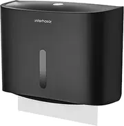 interhasa! Paper Towel Dispenser Wall Mounted Commercial Hand Tissue Box Holder Suitable for Foldable Tissue Paper for Bathroom, ABS 278 * 102 * 215 mm 0.52 kg Black