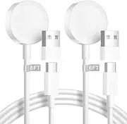 2-Pack for Apple Watch Charger USB C, 6FT iWatch Charger Fast Charging Magnetic Wireless Apple Watch Charger Cable Long Apple Watch Charging Cord for Apple Watch Series 9/8/7/6/5/4/3/SE/Ultra/Ultra 2
