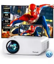 Pericat PJ108 5G WiFi Bluetooth Native 1080P Projector, PC, HDMI, TV Stick, PS5