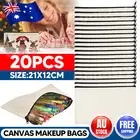 20Pcs Canvas Makeup Bags Canvas Zipper Pouch Bags Pencil Case Blank DIY Craft AU