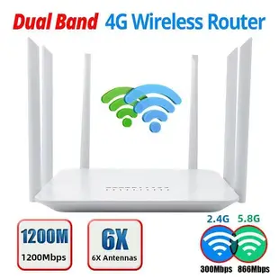 【全頻段】4G LTE SIM卡 6天線LT260A無線網卡路由器雙頻2.4G+5G WIFI分享 (4.9折)