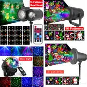 16 Patters Outdoor Christmas Projector Laser Light Snow Landscape Garden Lamp US
