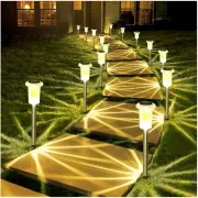 DenicMic Solar Lights Outdoor Pathway 3000K LED Warm White 10Pack