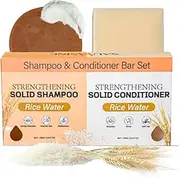 Rice Water Shampoo & Conditioner Bar Set - Promote Hair Growth, Strengthen & Volumize All Types - Paraben & Sulfate Free Formula, 100% Natural Shampoo Bar, pH-Balanced, All Hair Types