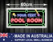 Custom Illuminated Neon Led Lightbox Poolroom Personalised Australian made