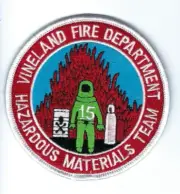Vineland NJ New Jersey Fire Department Hazardous Materials Team patch - NEW!