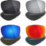 Mryok 4 Pair Polarized Replacement Lenses for Oakley TwoFace Sunglass - Stealth Black/Fire Red/Ice Blue/Silver Titanium