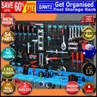 Giantz 54 Parts Bin Wall Mounted Garage Rack Storage Shelf Tool Tools Organiser