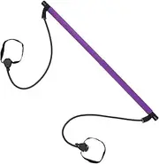Gym Kit Yoga Pull Rod Bodybuilding Equipment Pilates Bar Resistance Bands Exercise Bands Fitness Stick Fitness Resistance Bands with Feet Stainless Steel Stretch Belt Purple