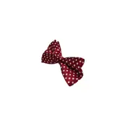 Mens Dark Red With White Small Polka Dot Patterned Bow Ties