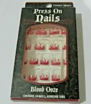 Fright Night Press On Nails "Blood Ooze" 1 pack of 24 Pre-Glued Nails