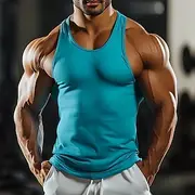 Men's Tank Top Vest Undershirt Sleeveless Shirt Sleeveless Crew Neck Summer Plain Fashion Classic Comfortable Sporty Street Sports Holiday Black White Dark Red