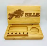 Buffalo bills laser engraved Bamboo rolling tray magnet back flip style gift