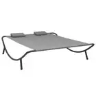 Outdoor Lounge Bed Fabric Anthracite Chaise Daybed Sunlounger RelaxSeat vidaXL