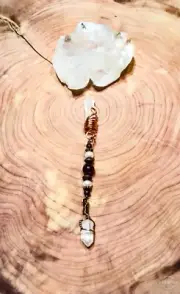 Pearl, Amethyst And Quartz Point Dread/Braid Bead